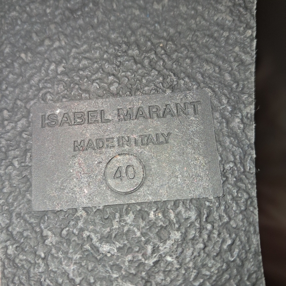 Isabel Marant "Zlova" Wedge EU 40 (9/9.5 US) Black Leather White Cotton Buckles - Picture 13 of 13